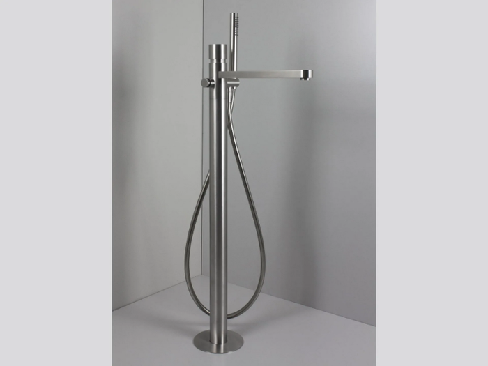 AXIS 0361124X - Floor standing stainless steel bathtub mixer with hand shower _ Super Inox